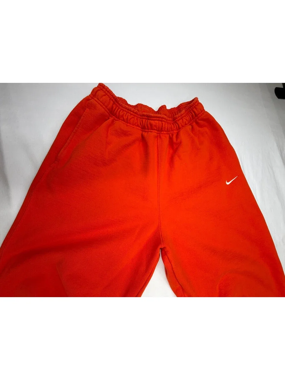 Nike Men's Sweatpants Pull On Tapered Solid Stretch Fleece Size L Orange